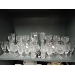 A selection of clear cut and crystal party wine spirit and cocktail glasses