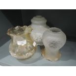 A selection of vintage glass light shades
