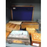 A selection of wooden trinket and jewellery boxes