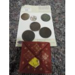 A selection of antique coins currency and money