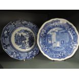 Two vintage display plates Copeland Spode and Clementson Bros