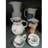 A selection of vintage ceramics including Horlicks mixer