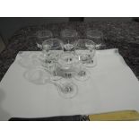 A set of six hand made miniature spirit glasses