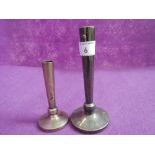 Two small HM silver stem vases bearing 1977 Silver Jubilee hallmark