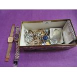 A selection of costume jewellery including gents Citizen watch, brooches etc