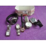 Six assorted wrist watches including Rotary and Casio
