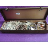 A selection of costume jewellery including pearls and bangles