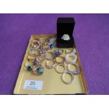 A selection of costume jewellery rings of various designs