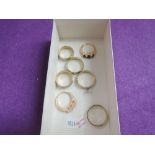 Seven ladies dress rings of various designs