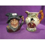 Crown Devon musical jug no. 755789 and Royal Doulton Rip Van Winkle tankard