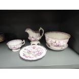 A part tea service oriental Japanese design with hand decorated flower design