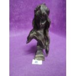 A vintage bronze bust of a female study