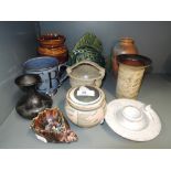 A selection of vintage ceramics including fish study