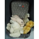 A case of vintage soft toys