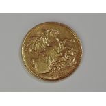 A gold 1893 Great Britain Victoria Jubilee head Sovereign coin, in plastic case, Melbourne Mint