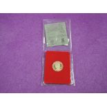 A gold Isle of Man 1980 80th birthday of The Queen Mother one crown gold proof coin