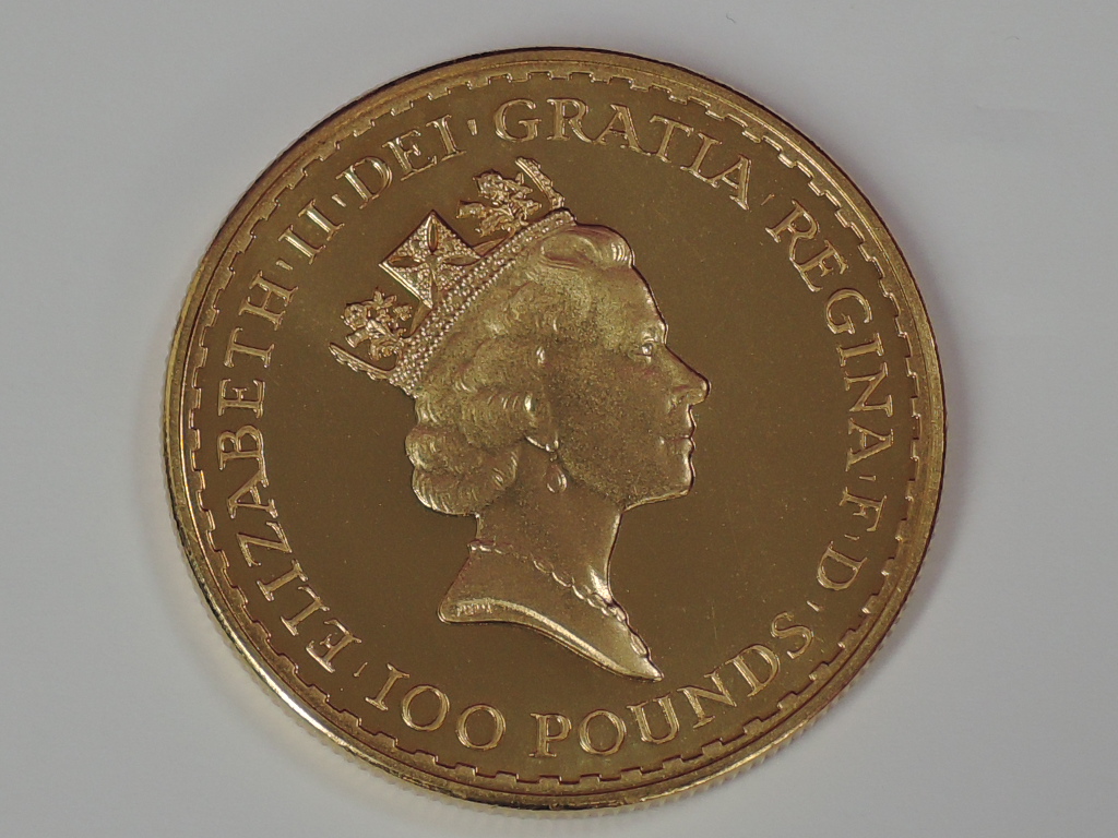 A gold 1oz 1987 Great Britain Britannia 100 pound coin, in plastic case - Image 2 of 2