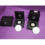 Two Australian twenty dollar coins 2000 and 2001 bi-metal millennium coins, silver and gold, in
