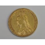 A gold United Kingdom 1889 Victoria Sovereign, Melbourne Mint