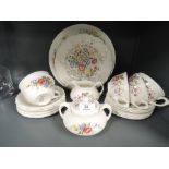 A vintage part tea service by Ducal in the Wilmslow pattern hand decorated