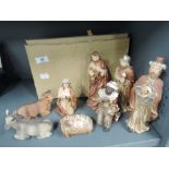 A selection of vintage nativity crib Christmas figures