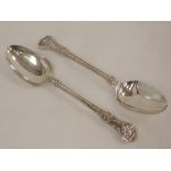 A pair of Victorian silver tablespoons in the Kings pattern. London 1840/48 Joseph & Albert