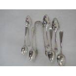 Four Georgian silver teaspoons of hanoverian form monogrammed IPS to terminals, Newcastle no date