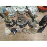 A selection of vintage figures figurines and animal studies