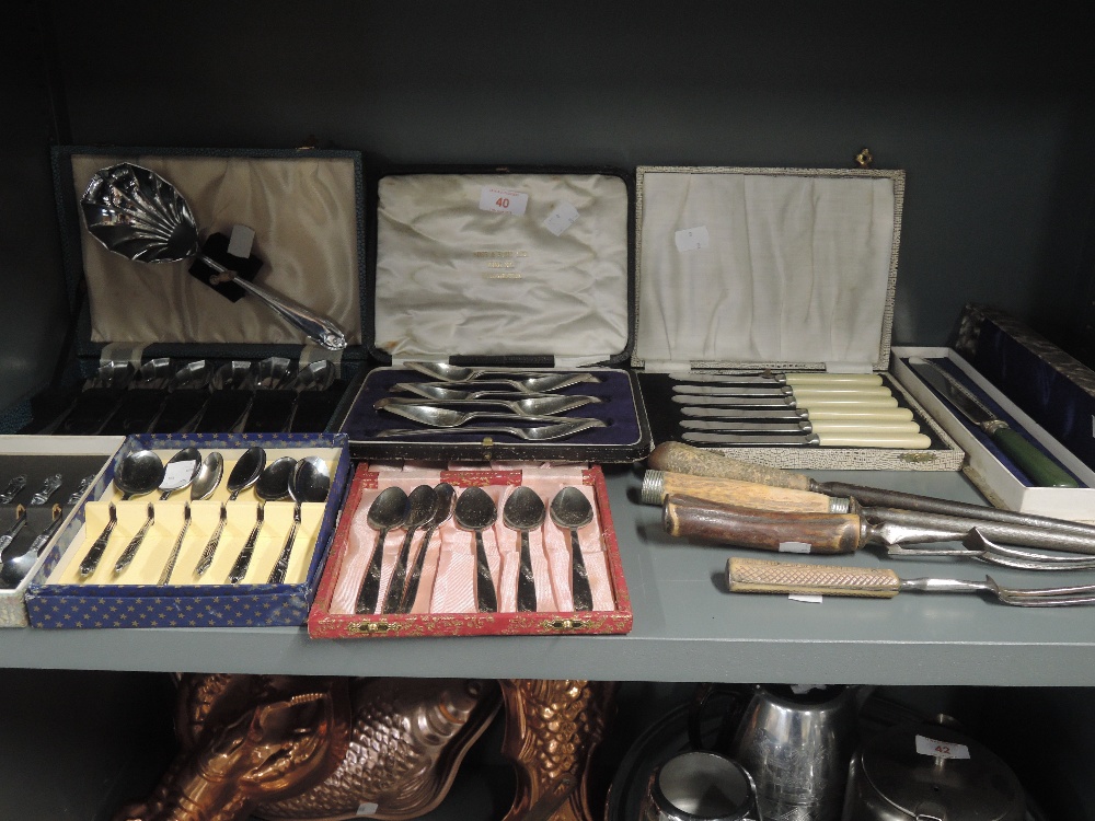 A selection of vintage cutlery and flatware some boxed