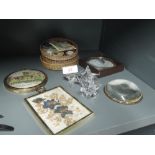 A selection of vintage paper weights etc