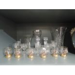 A selection of vintage cocktail party and spirit glasses