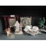 A selection of vintage mantle clocks etc