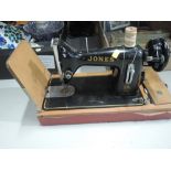 A vintage electric motor sewing machine