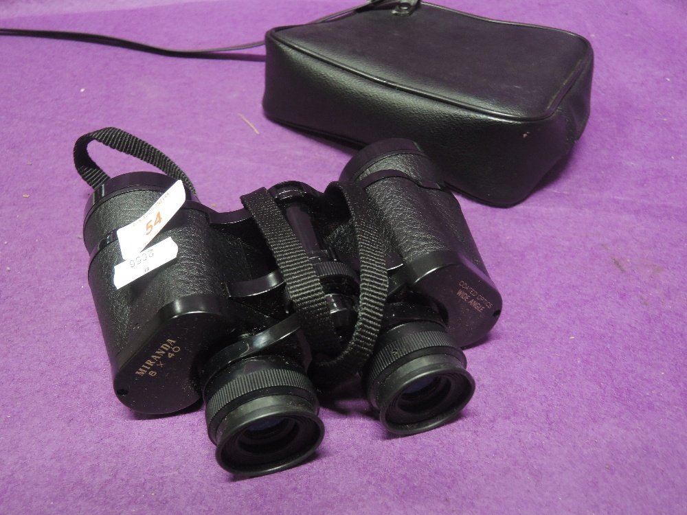 A pair of vintage Miranda 8 x 40 wide angle binoculars