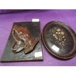 Two vintage decorative wall mounted plaques
