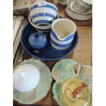 A selection of vintage ceramics including Cornish style