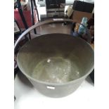 A vintage brass cast jam pan