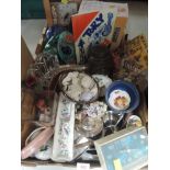 A selection of vintage curios trinkets and house hold items