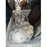 A selection of vintage ceramics including egg cup holder