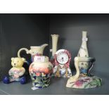 A selection of vintage ceramics in a Moorcroft style