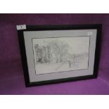 A vintage monochrome print depicting st Georges quey Lancaster