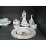 A selection of vintage ceramics including lady figure