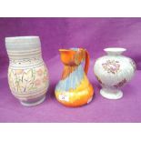 A selection of vintage vase and jug by Wade Heath, Burleigh, and crown pottery