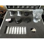 An alloy carry box containing Revelation Plossl Observation eye pieces 6mm, 9mm, 12mm, 15mm, 17mm,