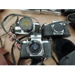 Three Asahi Pentax cameras