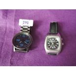 Two modern mens wrist watches by Nixon The Private and The Powerslave