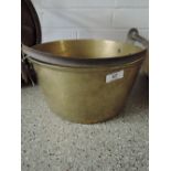 A vintage brass jam pan