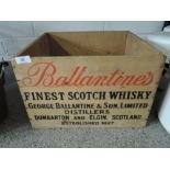 A Ballantines Finest Scotch Whisky crate