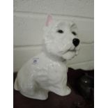 A Royal Adderley ceramic spirit decanter in the form of a Scottie dog, made exclusively for James