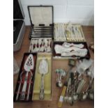 A selection of flatware some boxed